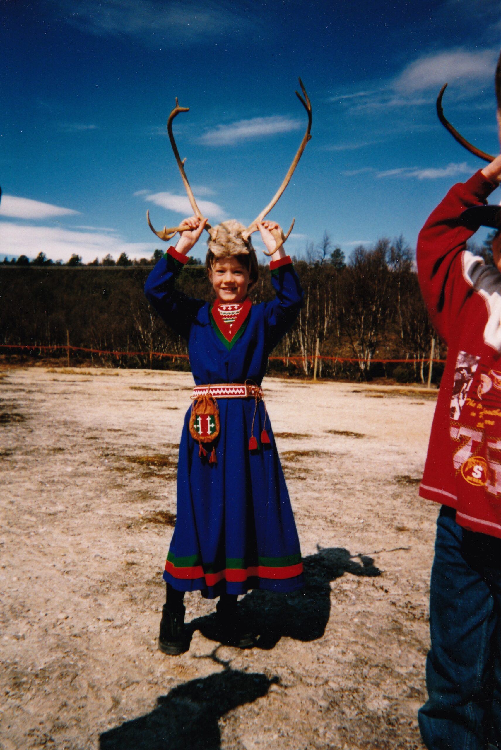 Saami Girl with Reindeer Antlers-Sverige 1998